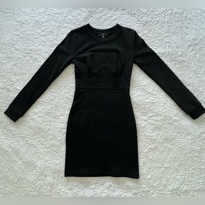 Lulus Long Sleeve Black Corset Dress